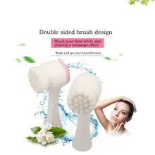 3D Bilateral Silicone Facial Cleanser Manual Massage Facial Brush Soft Bristles Silicone Double-Sided Face Brush