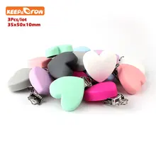 3Pcs Perle Silicone Dentition Heart Shape Clip BPA Free DIY Baby Soother Nursing Dummy Holder Draft Teething Molar Toys Clips