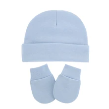 3pcs/Lot Solid Caps for Children Kids' Hat for New Born Baby Hat Birth Hat Baby Beanie Toddler Hat Glove Set Newborn Accessories
