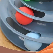 4 Levels turnable Toys for cats accessories Tower Tracks with balls cat toy Interactive Intelligence Training with fun cat stick