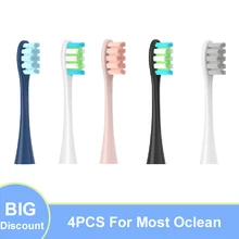 4PCS Replacement Heads For Oclean Flow/X/ X PRO/ Z1/ F1/ One/ Air 2 /SE Brush Heads Soft DuPont Sonic Toothbrush Vacuum Bristle