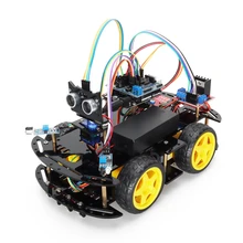 4WD Smart Robot Car Starter Kit For Arduino Programming Project STEM Education Complete Upgrade Version Board Full Set +e-Manual