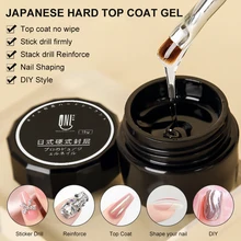 5 IN 1 Japanese Hard Top Coat 15ml Reinforce Gel Nail No Wipe Top Gel Efficient Function Adhesive Water Nail Art Gel DIY Design