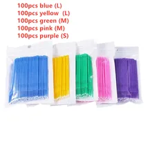 500pcs=5packs Disposable MicroBrush Eyelashes Extension Individual Lash Removing Swab Micro Brush For Eyelash Extension Tools