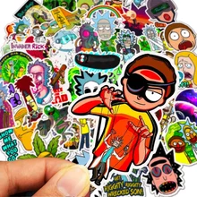 50Pcs Stickers Anime Rick and Morti Cartoon Waterproof Skateboard Travel Car Suitcase Phone Laptop Sticker Decals Kid Toys