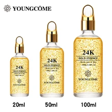 50ml 100ml 24K Gold Face Serum Brightening Skin Tone Hyaluronic Acid Moisturizing Essence Anti wrinkle Whiten Gold Skin Care
