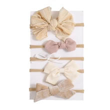5Pcs/Lot Baby Headband for Baby Girls Soft Elastic Hair bands Bow Headbands Print Hair Bow Kids Headwear Baby Hair Accessories