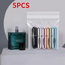 5pcs Mini Portable Bottom-Filling Pump Perfume Refillable Spray Bottle Empty Cosmetic Containers Atomizer Bottle Travel Refill