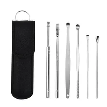 6Pcs Stainless Steel Earpick Ear Cleaner Spoon Ear Care Cleaning Tool Ear Wax Removal Kit Ear Wax Remover Ear Wax Removal Tool