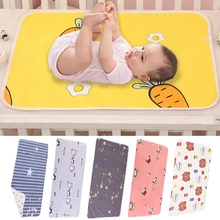 70cmx50cm Baby Waterproof Diaper Changing Urine Absorbent Mat Baby Nappy Changing Pad Soft Reusable Washable Mattress Pad Boys