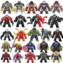 73 Style Disney Anime Figure Wolverine The Thing Spide Building Blocks Rman Thor Toys For Children Boy Girls Christmas Gift