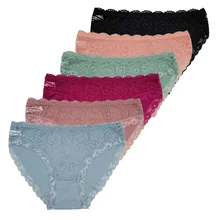 89586 Ladies Panties Sexy M-XL Low-rise Underwear Soft Underpants 5 PCS/Set Solid Color Lace Transparent Women Cotton Briefs