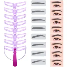 8pcslot Eyebrow Stencil Reusable Eyebrow Shaper Brow Stamp Template Eyebrows Shape Set Eye Brow Makeup Tools and Accessories