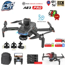 AE3 PRO MAX GPS Drone 8K Professional HD Dual Camera Three-Axis Gimbal 360掳OAS 5G Wifi Fpv Brushless Motor Quadcopter VS KF102