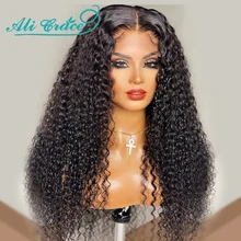Ali Grace Wigs Brazilian Kinky Curly Human Hair Wigs Pre Plucked 13x6 Lace Frontal Wig Remy Hair Deep Curly Lace Front Wigs