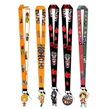 Anime Naruto Dragon Ball Lanyard Keychains Id Cell Phone Neck Strap Action Figure Toy Kawaii Doll Kids Collection Gift Toys