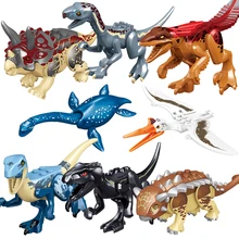 Assembled Block Toy Jurassic Mosasaurus Brutal Raptor Building Blocks Dinosaur Bricks Tyrannosaurus I-Rex Assemble Dino Kid Toys