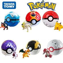 A薪懈屑械 Pokemon Pikachu Mewtwo Action Figure Explode Ball Game Elf Ball Model Anime Figure Doll Toys For Pok茅mon Children Toy Gift