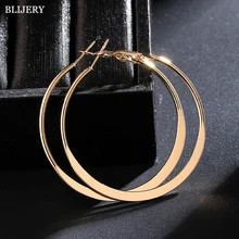 BLIJERY Fashion Large Flat Hoop Earrings Geometric Big Circle Earrings for Women Brincos Punk Jewelry Gift Boucles d'oreilles