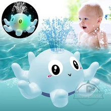 Baby Bath Toys Spray Water Shower Bathing Toys for Kids Electric Whale Bath Ball with Light Music LED Light Toys ool Bathtub Toy