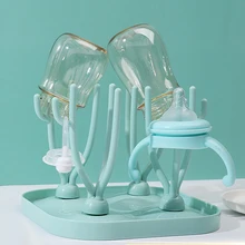 Baby Bottle Holder Baby Bottle Drying Racks Blue Pink Baby Bottle Cleaning Dryer Drainer Storage Removable Baby Bottle Holder