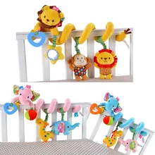 Baby Rattles Toys Baby Plush Animal Rattle Mobile Infant Stroller Bed Crib Spiral Hanging Toys for Baby Toys 0-12 Months