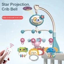 Baby Remote Control Bed Bell Can Be Fixed Rattle 360 Degree Rotating Cartoon Pendant projection With Music Box Entertainment
