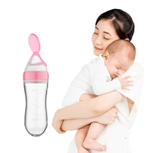 Baby Rice Cereal Bottle Baby Training Silicone Bottle Squeeze Rice Cereal Bottle