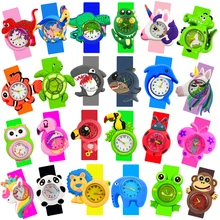 Baby Watch 3D Cartoon Kids Watches Birthday Gift 1-15 Years Old Girl Boy Children Study Time Toy Watch Clock Free Spare Battery