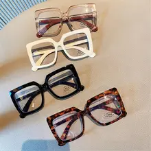 Big Square Anti Blue Light Glasses Women's Glasses 2022 Trend Computer Goggles Glasses Transparent Optical Spectacle Eyeglass