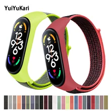 Bracelet for mi band 7 6 Strap Nylon Sport loop watch Belt pulsera correa Mi band 4 Wristband for xiaomi Mi band 5 4 3 Bracelet