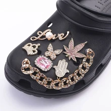 Brand Designer Croc Charms Accessories Bling Rhinestone Girl Gift For Clog Shoe Decoration