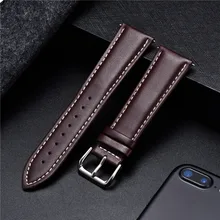 Business Soft Watchband Genuine Leather Strap Calfskin Men Women Watch Band Watch Accessories Bracelet 16mm 18mm 20mm 22mm 24mm