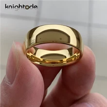 Classic Gold Color Wedding Ring Tungsten Carbide Rings Women Men Engagement Ring Gift Jewelry Dome Polished Band Engraving Name
