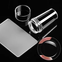 Clear Silicone Head Nail Stamp Set with Scraper Print Patterns Create Art Freedom Need Printing Gel Polish& Steel Plate Dropship