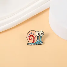 Creative Cartoon Cute Orange Snail Animal Metal Brooch Ins Trendy Fashion Personality Wild Backpack Badge Clothing Accessories