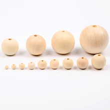 DIY 4-50mm Natural Wood Beads Round Spacer Wooden Pearl Lead-Free Balls Charms For Jewelry Making Handmade Accessories1-1000pcs
