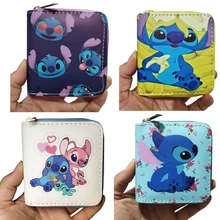 Disney Lilo and Stitch Women's Wallet Cartoon Stitch Short Coin Purse Fashion Luxury Multi-layer Card Holder Wallet for Child