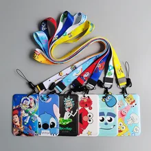 Disney New Card Holder Anime Monster University PVC Lanyard Card Case Stitch Student Halter Campus ID Card Cover Kids Toy Gift