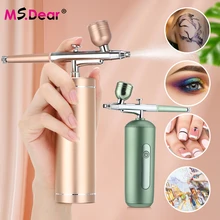 Facial Airbrush Air Compressor Kit Nano Sprayer Water Oxygen Injector Gun for Nail Art Tattoo Crafts Cake Makeup Mist Airbrush