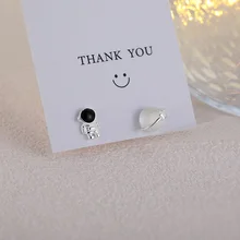 Fashion Astronaut Star Moon Stud Earrings Women Silver Color Zircon Asymmetric Lovely Mini Ear Pierced Studs Party Jewelry Gifts