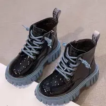 Fashion Kids Boots for Girls British Style Child Toddler Girl Combat Boots Warm Waterproof Boys High Boots 1-15 Years Old