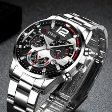 Fashion Men鈥檚 Stainless Steel Watches Luxury Quartz Wristwatch Calendar Luminous Clock Men Business Casual Watch