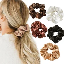 Fashion Solid Color Hair Scrunchies Korean Elastic Hair Bands For Women Ponytail Hair Ties Girls Hair Accessories 40 Colors