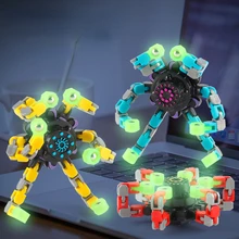 Fidget Spinner Luminous Deformation Decompression Luminous Gyro Chain Rotation Can Decompress Stress Relief Toy