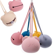 Food Safe Approve Silicone Nipple For Newborns Personalized Kids Pacifier Holder Portable Bear Shape Nipple Case Attachment