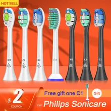 For Philips Sonicare Electric Toothbrush Heads Optimal Plaque Defense White Black HX9023/67 Replaceable Brush Heads For Essence