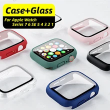 Full Cover聽Case For Apple Watch Series 7 SE 6 Protector Accessories Apple Watch Case 7 SE 6 Case For Apple Watch Screen Film