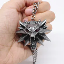 Game Pendant Necklace TheWitcher Wizard 3 Wild Hunt Geralt Animal Metal Neck Chain Wolf Head Necklace 1Bag Card Original Quality