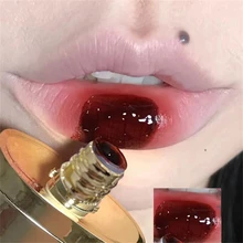 Golden Tube Cherry Pink Mirror Water Lip Gloss Lip Glaze Matte Lipstick Waterproof Liquid Lipstick Nude Brown Clear Tint Makeup